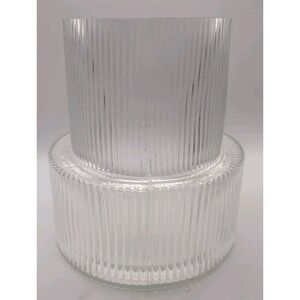 Glass Vase, Ribbed Vase,‎ Flower Vase, Fluted Glass Vase, Clear Vase, Large